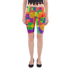 Colorful Geometrical Design Yoga Cropped Leggings by Valentinaart