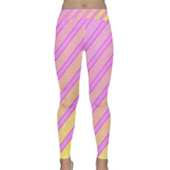 Pink And Yellow Elegant Design Yoga Leggings by Valentinaart