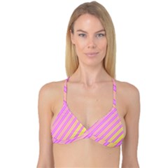 Pink And Yellow Elegant Design Reversible Tri Bikini Top by Valentinaart