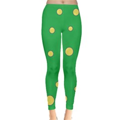 Yellow Bubbles Leggings  by Valentinaart