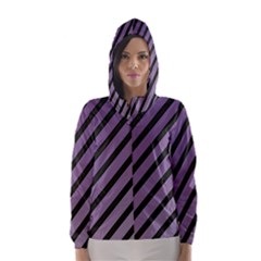 Purple Elegant Lines Hooded Wind Breaker (women) by Valentinaart