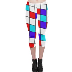 Colorful Cubes  Capri Leggings  by Valentinaart