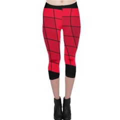 Red Abstraction Capri Leggings  by Valentinaart