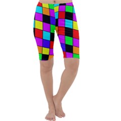 Colorful Cubes  Cropped Leggings  by Valentinaart