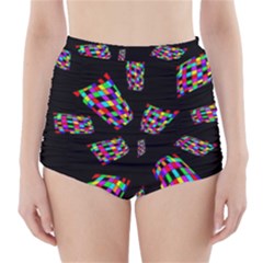 Colorful Abstraction High-waisted Bikini Bottoms by Valentinaart