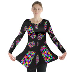 Colorful Abstraction Long Sleeve Tunic  by Valentinaart