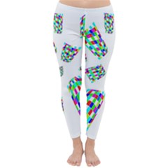 Colorful Abstraction Winter Leggings  by Valentinaart