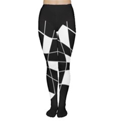 Black And White Abstract Flower Women s Tights by Valentinaart