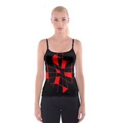 Red Abstract Flower Spaghetti Strap Top by Valentinaart
