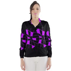 Purple Abstract Flower Wind Breaker (women) by Valentinaart