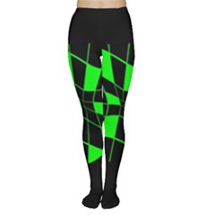 Green Abstract Flower Women s Tights by Valentinaart