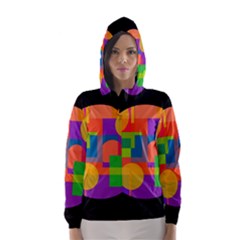 Colorful Circle  Hooded Wind Breaker (women) by Valentinaart