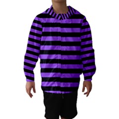 Purple Stripes Hooded Wind Breaker (kids) by ArtistRoseanneJones