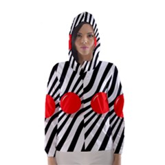 Abstract Red Ball Hooded Wind Breaker (women) by Valentinaart