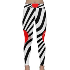 Abstract Red Ball Yoga Leggings by Valentinaart