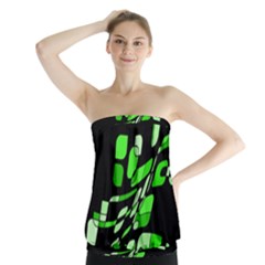 Green Decorative Abstraction Strapless Top by Valentinaart