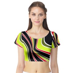 Colors Of 70 s Short Sleeve Crop Top (tight Fit) by Valentinaart