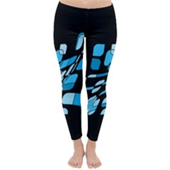 Blue Abstraction Winter Leggings  by Valentinaart