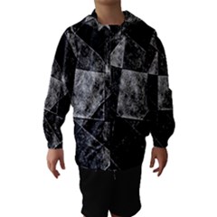 Dark Geometric Grunge Pattern Print Hooded Wind Breaker (kids) by dflcprintsclothing