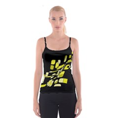 Yellow Abstraction Spaghetti Strap Top by Valentinaart