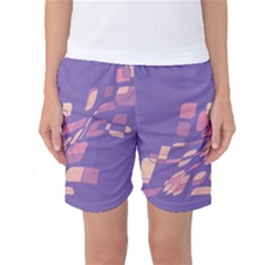 Purple Abstraction Women s Basketball Shorts by Valentinaart