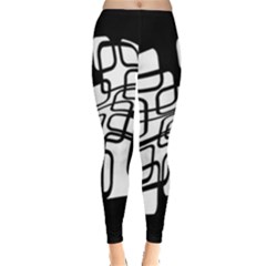 White Abstraction Leggings  by Valentinaart