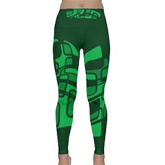 Green Abstraction Yoga Leggings by Valentinaart