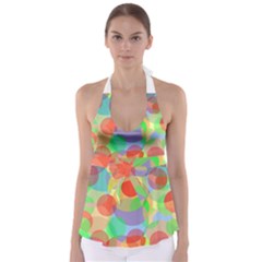 Colorful Circles Babydoll Tankini Top by Valentinaart