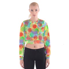 Colorful Circles Women s Cropped Sweatshirt by Valentinaart