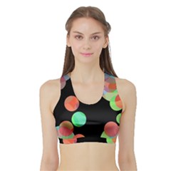 Colorful Circles Sports Bra With Border