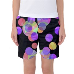 Colorful Decorative Circles Women s Basketball Shorts by Valentinaart