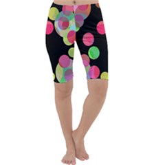 Colorful Decorative Circles Cropped Leggings  by Valentinaart