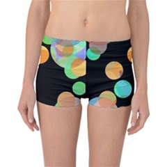 Orange Circles Reversible Boyleg Bikini Bottoms by Valentinaart