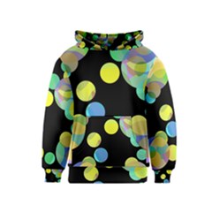 Yellow Circles Kids  Pullover Hoodie by Valentinaart