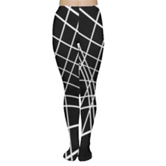 Black And White Elegant Lines Women s Tights by Valentinaart