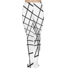 Black And White Decorative Lines Women s Tights by Valentinaart