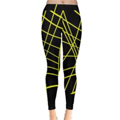 Yellow Abstraction Leggings  by Valentinaart