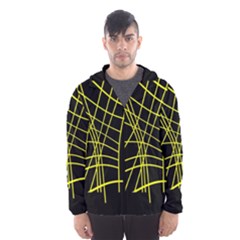 Yellow Abstraction Hooded Wind Breaker (men) by Valentinaart