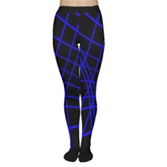 Neon Blue Abstraction Women s Tights by Valentinaart