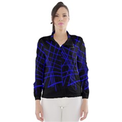 Neon Blue Abstraction Wind Breaker (women) by Valentinaart