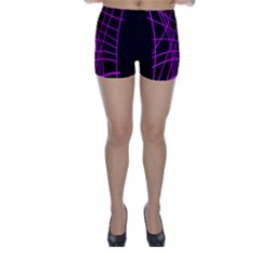 Neon Purple Abstraction Skinny Shorts by Valentinaart