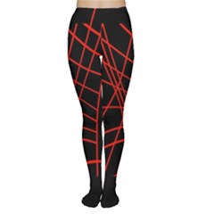 Neon Red Abstraction Women s Tights by Valentinaart
