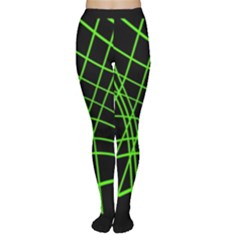 Green Neon Abstraction Women s Tights by Valentinaart