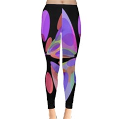 Colorful Abstract Flower Leggings  by Valentinaart