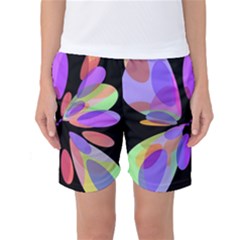 Colorful Abstract Flower Women s Basketball Shorts by Valentinaart