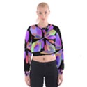 Colorful abstract flower Women s Cropped Sweatshirt View1