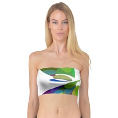 Green Abstract Flower Bandeau Top by Valentinaart
