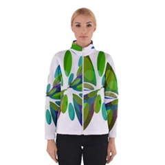 Green Abstract Flower Winterwear by Valentinaart