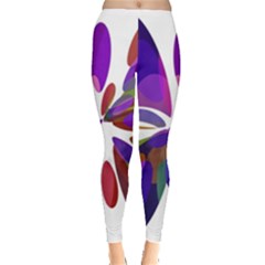 Colorful Abstract Flower Leggings  by Valentinaart