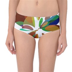 Colorful Abstract Flower Mid-waist Bikini Bottoms by Valentinaart